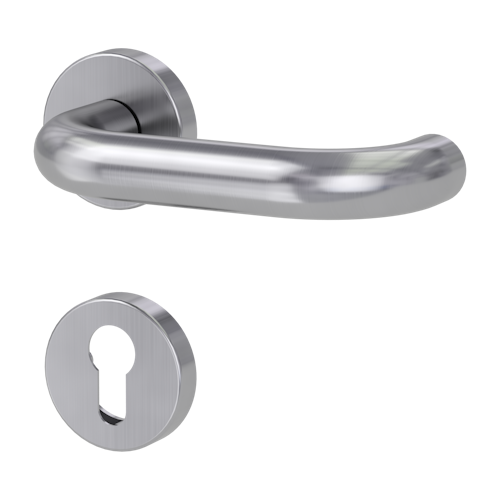 Griffwerk ALESSIA Klipptechnik FS -Edelstahl matt  Rosettengarnitur -Klippt. -PZ -Stift 9mm -TS 38-50mm