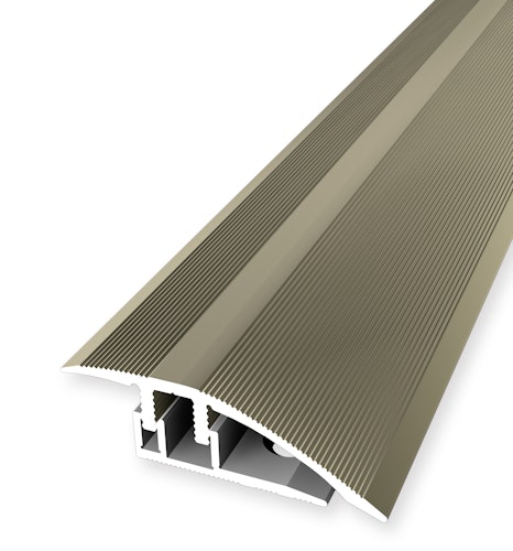 Parkettfreund Premium-Laminat-Anpassungsprofil PF 586L F9 sand 1000x45 mm - 6 - 10 mm Aluminium eloxiert gerillt