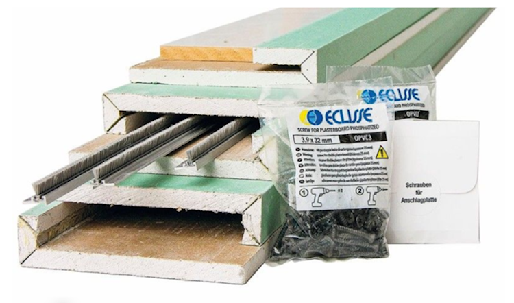 Eclisse Gipskarton-Laibung,1-FLG.GIPSKARTON-Aufbau auf CW 75-für WS.125mm-Für Holztürblatt
