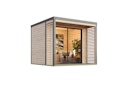 Vorschaubild Karibu Design Gartenhaus Saturn A/B mit Aluminium Schiebetüre & Blechpaket - 38 mm