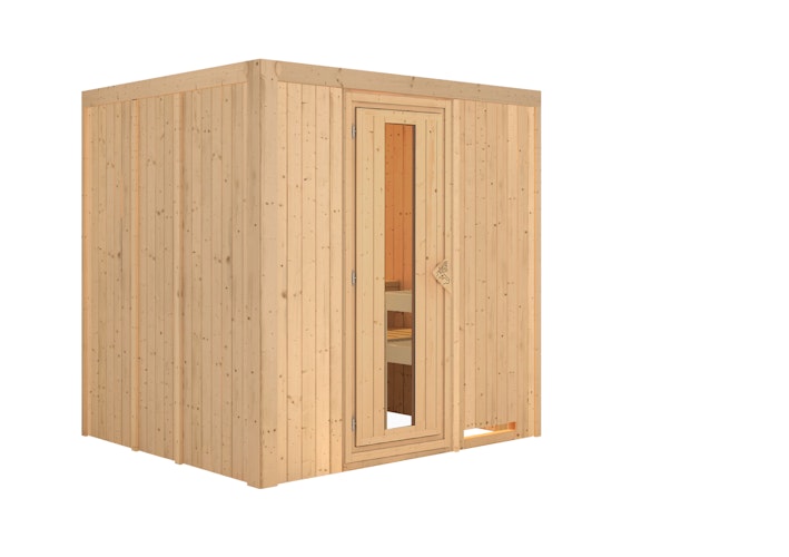 Karibu Sauna Sodin mit Fronteinstieg 68 mm inkl. gratis Sauna-Zubehörset im Wert von 234,94 €