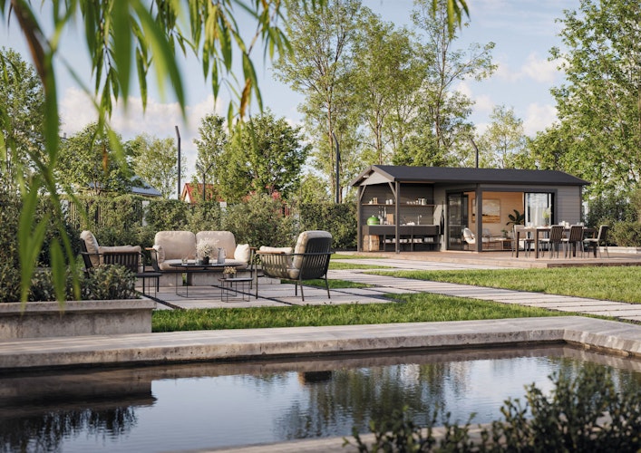 Palmako Gartenhaus Amanda 11,2 + 7,8 m² Slide Plus - 44 mm