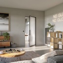 Vorschaubild Flexo Loft-Drehtür schwarz mit Alu-Blockzarge stumpfeinschlagend