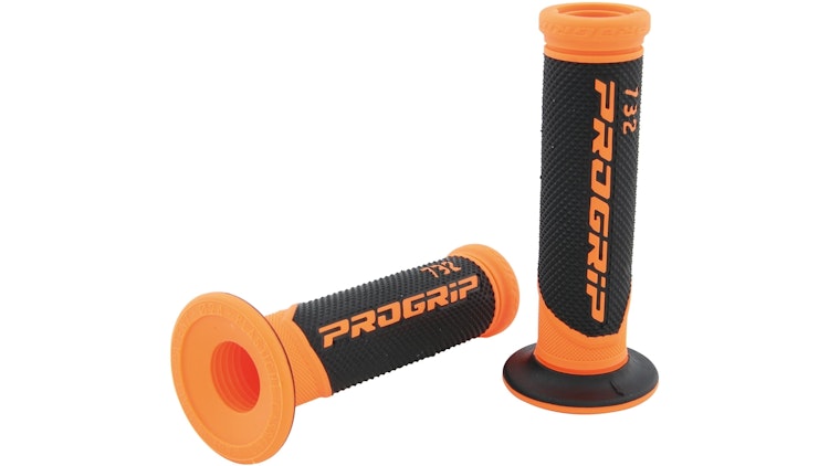 Progrip Griffgummi 732 Orange / Schwarz Fluo Offen Paar Ø22/25mm Länge 125mm