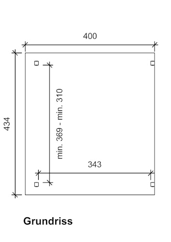 Skan Holz Sanremo aus Leimholz ohne Mittelpfosten Breite 434 cm freistehende Terrassenüberdachung