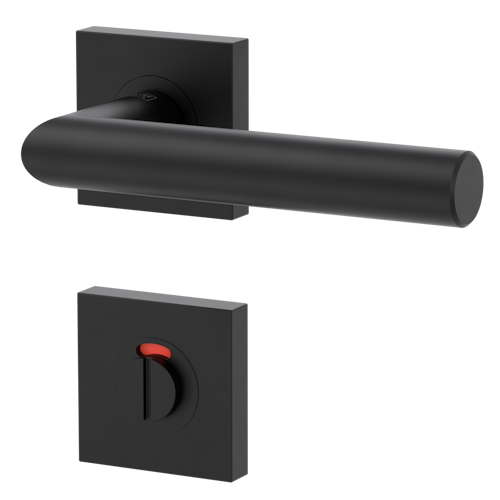 Griffwerk LUCIA PROFESSIONAL PVD+ Schraubtechnik GK3 Rosetten eckig WC rot/weiß Graphitschwarz PVD+