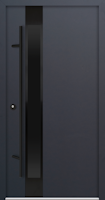 Krongart Stahl-Aluminium-Haustür DS68AC Modell 34 BLACKLINE mit schmalem Lichtausschnitt