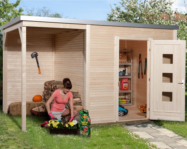 Weka Designhaus 413 A 45 mm inkl. 150 cm Anbau