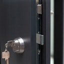 Vorschaubild Krongart Stahl-Aluminium-Haustür DS68AC Modell 22 BLACKLINE mit 4 Streifen + Wetterschenkel