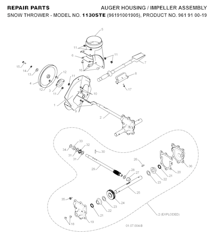 Husqvarna Schneefräsen/Fräsen 96191001905 1130STE