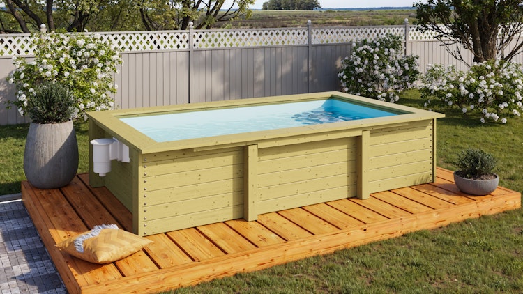 Karibu Triton Rechteck Pool - 305 x 182 cm - kesseldruckimprägniert