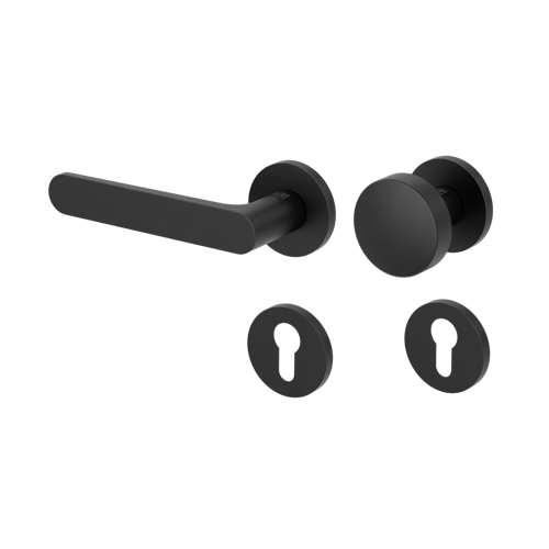 Griffwerk Wechselgarnitur VAYA 291 AVUS fast2fix Fast2Fix Rosetten rund Knopf R2 Graphitschwarz L