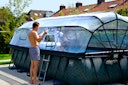 Vorschaubild Exit rechteckiger Rahmenpool mit Sandfilteranlage, Wärmepumpe und Sonnendach
