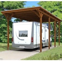 Vorschaubild Skan Holz Caravan-Carport Emsland 404x846 cm mit erhöhter Einfahrt