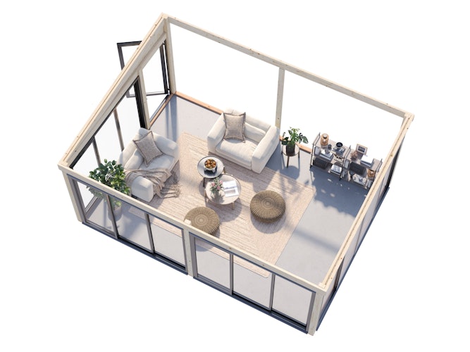 Palmako Glashaus Lumi 23,3 m² - (Wintergartenanbau) Slide Plus