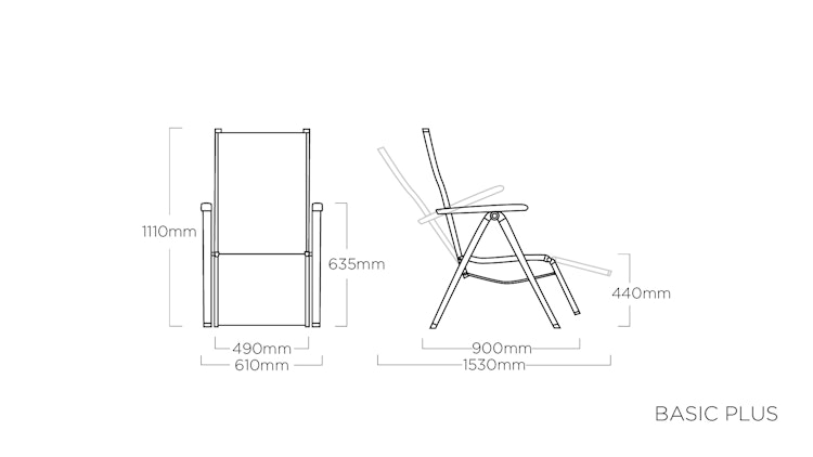 Kettler Relaxsessel BASIC PLUS, Aluminium Silber / Outdoorgewebe Anthrazit