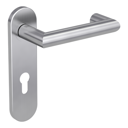 Griffwerk LUCIA PROFESSIONAL Schraubtechnik FS Panik -Edelstahl matt  Kurzschild-Garnitur geteilter Vierkant 9mm -Schraubt. -PZ -TS 38-50mm