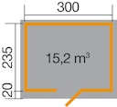 Vorschaubild Weka 28 mm Gartenhaus 260 Anbauhaus