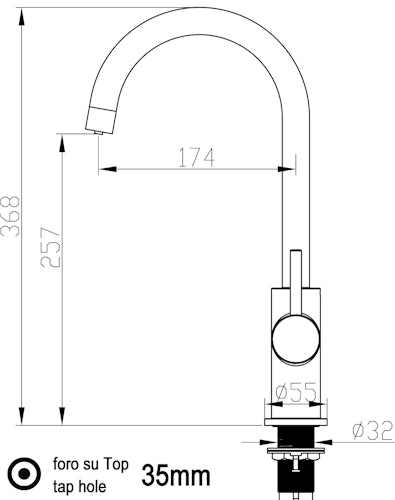 NIEDERDRUCK 3 Wege Wasserhahn Küchenarmatur, FL, mit 360° schwenkbarem U-Auslauf