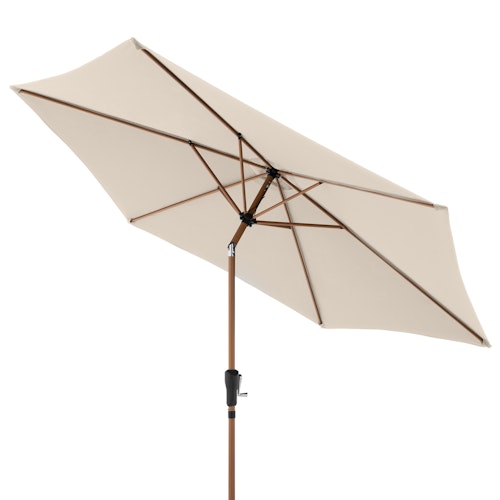 doppler Mittelmastschirm LIFE Woodstyle 305 Lift, Aluminium Holzoptik / 100 % Polyester 180 g/m² 