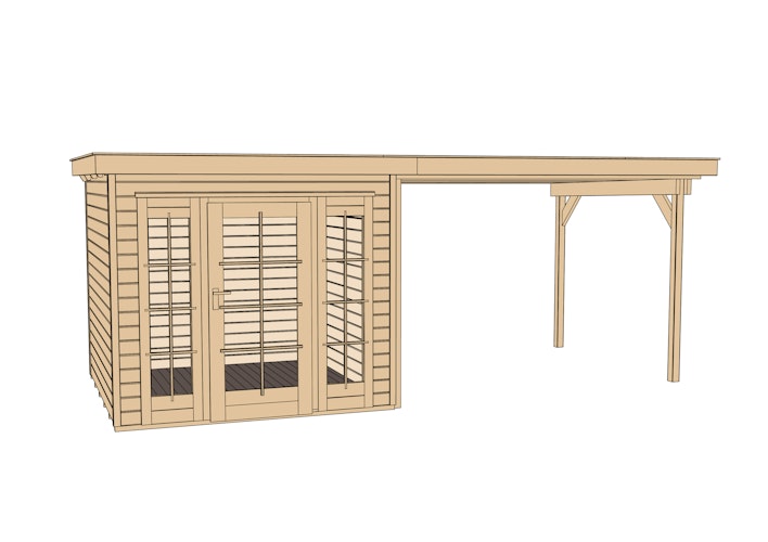 Weka Gartenhaus 172 mit Anbau (295 cm) - 21 mm
