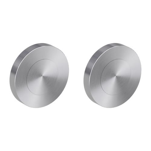 Griffwerk Rosettenpaar rund GK4 -Edelstahl matt Schraubt. -BL -mit Symbol (MF)