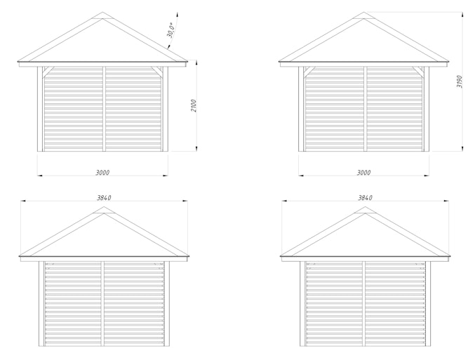Palmako Pavillon Bianca 8,3 m² Set 102