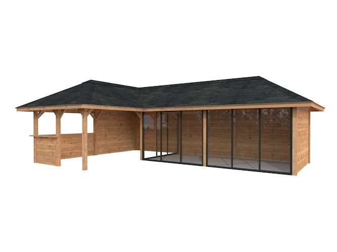 Palmako Pavillon Bianca 33,2 m² Set 520 Slide Plus mit Isolierglas-Schiebetüren