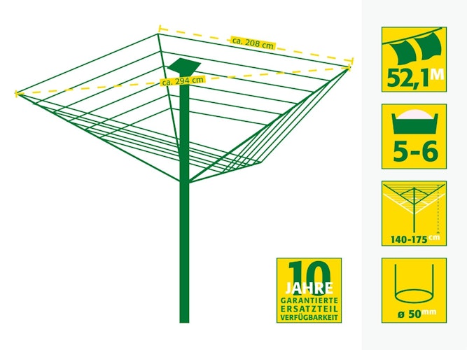 Juwel Wäschespinne COMFORT PLUS 600