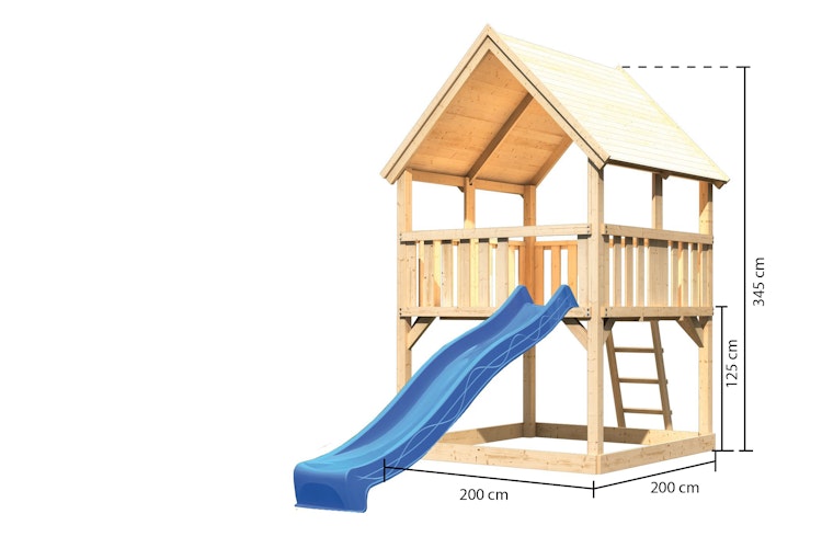 Akubi Kinderspielturm Luis inkl. Wellenrutsche (Set A)