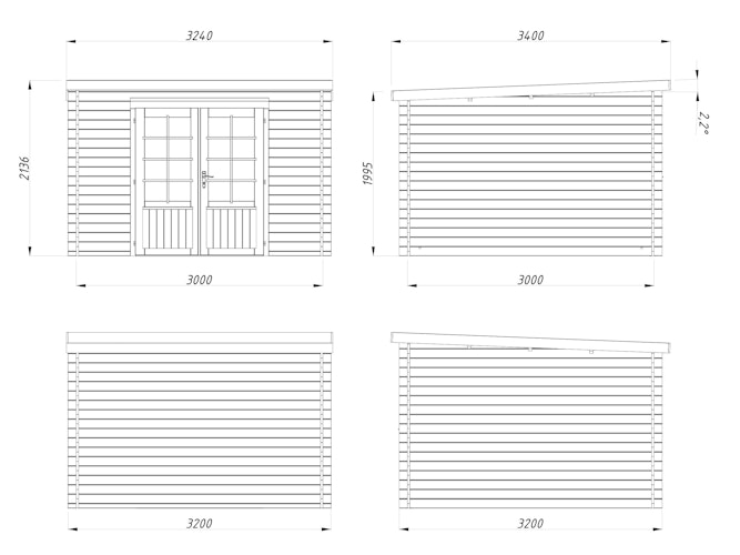 Palmako Gartenhaus Ella 8,7 m² - 28 mm