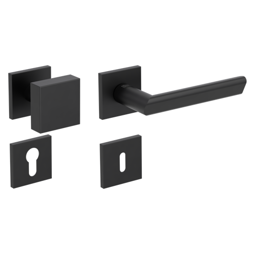 Griffwerk Wechselgarnitur VAYA 137 TRI fast2fix Fast2Fix GK3 Rosetten eckig Knopf SQUARE Graphitschwarz R