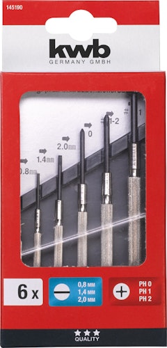 kwb Feinm-Schraube.Fl+PZ 6-tlg 145190