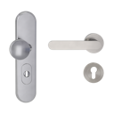 Vorschaubild Griffwerk TITANO Kombi SB_882 ES1 (S2) -Edelstahl matt Kombi-Schutzbeschlag -Knopf/Drücker -mit Griff AVUS -SG -rund -L -ZA, 72mm -TS 38-50