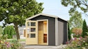 Vorschaubild Karibu Bosse 1 - 38 mm Gartensauna mit Vorraum und Satteldach inkl. gratis Sauna-Zubehörset im Wert von 234,94 €