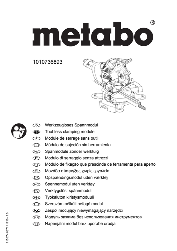 Bedienungsanleitung fÃ¼r Metabo KappsÃ¤ge KGS 315 Plus