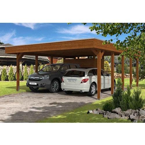 Skan Holz Carport Friesland 557x708 cm inkl. Abstellraum Sparset 4