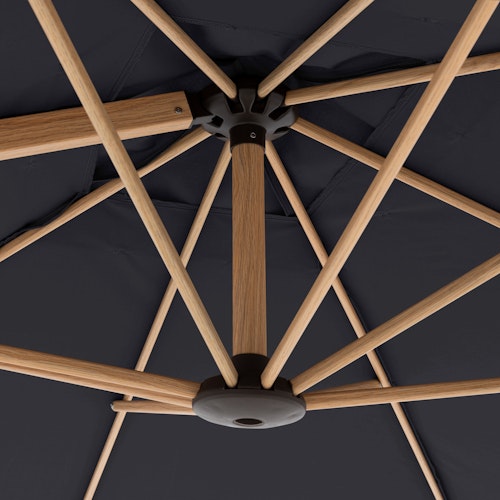 doppler Pendelschirm ALU WOOD 300 x 220, Aluminium Esche-Optik / 100 % Polyester 180 g/m²