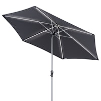 doppler Mittelmastschirm ACTIVE 300 Auto Tilt LED, Aluminium Silber / 100 % Polyester Anthrazit
