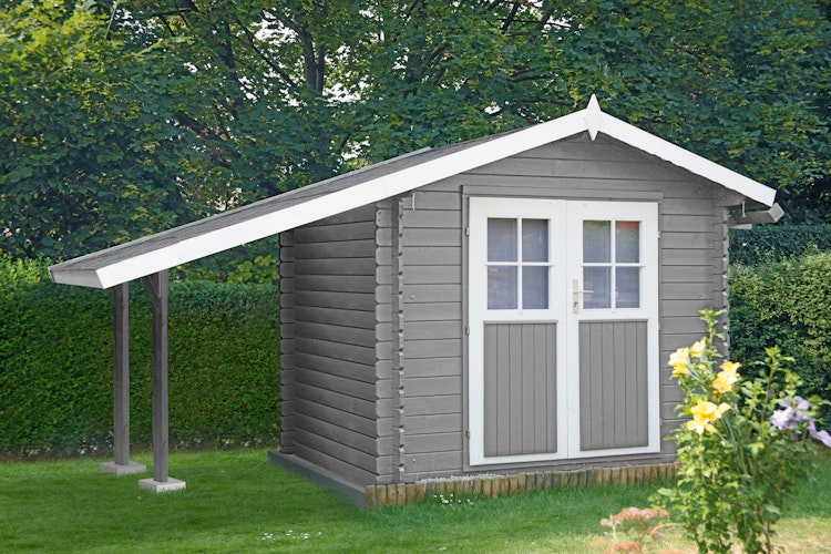 Wolff Finnhaus Schleppdach A für Blockbohlenhäuser mit Satteldach