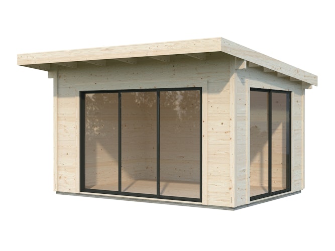 PRE:GA Gartenhaus Kandel Leimholz mit Schiebetüren 400 x 300 cm