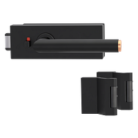 Griffwerk PURISTO S -Graphitschwarz Ganzglastürbeschlagset -3-teiliger Bandsatz -mit Griff LUCIA SELECT -GSC/CU -smart2lock
