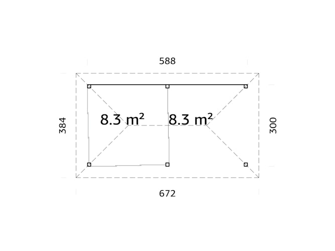 Palmako Pavillon Bianca 16,6 m² Set 206 Slide - 28 mm