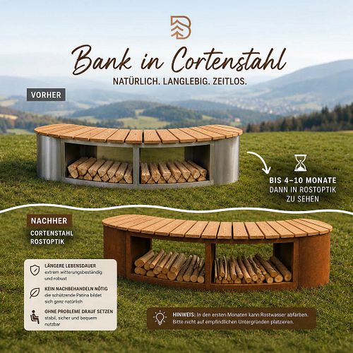 Badeko Bank „Pforzheim“ aus Cortenstahl
