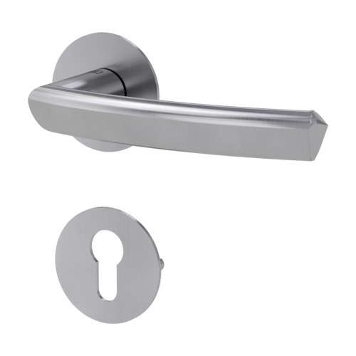 Griffwerk Jette JETTE CRYSTAL PIATTA S -Edelstahl matt Rosettengarnitur rund -Flachrosette -PZ TS 37-45mm