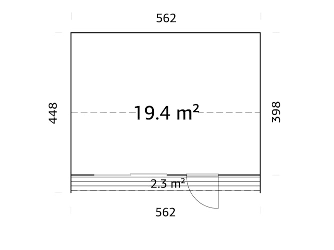 Palmako Gartenhaus Rebekka 19,4 m² - 160 mm