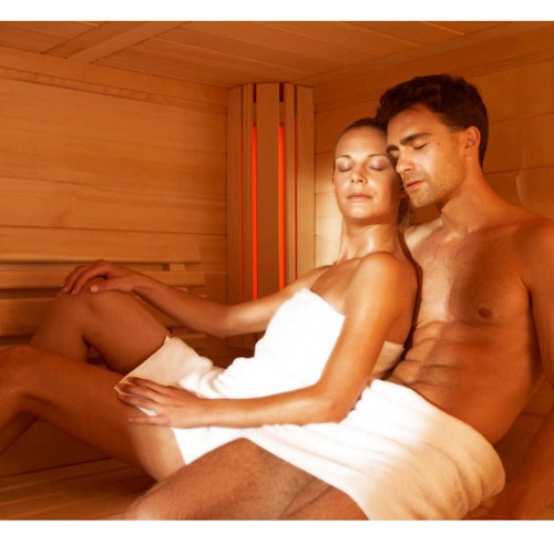 Infraworld Sauna Panorama Complete 210 Fichte - 75 mm Multifunktionssauna inkl. 5-teiligem gratis Zubehörset
