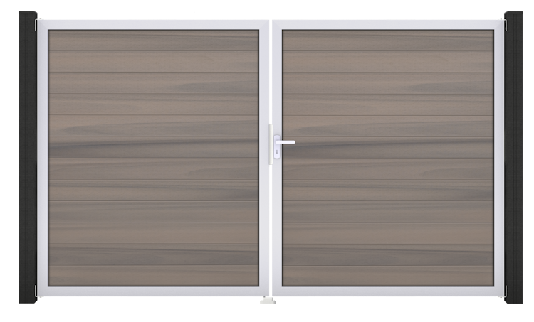 GroJa Solid Tor 2-flügelig 3000 x 1800 mm, Alu-Rahmen EV1