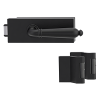 Griffwerk PURISTO S -Graphitschwarz Ganzglastürbeschlagset -3-teiliger Bandsatz -mit Griff CAROLA Schraubt. -GSC -UV