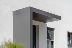 Gutta Rechteckvordach BS Plus 300 Sonderfarbe und Sondermaß inkl. Seitenteil (neues Modell)